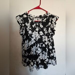 Flower And Feather Floral Blouse
